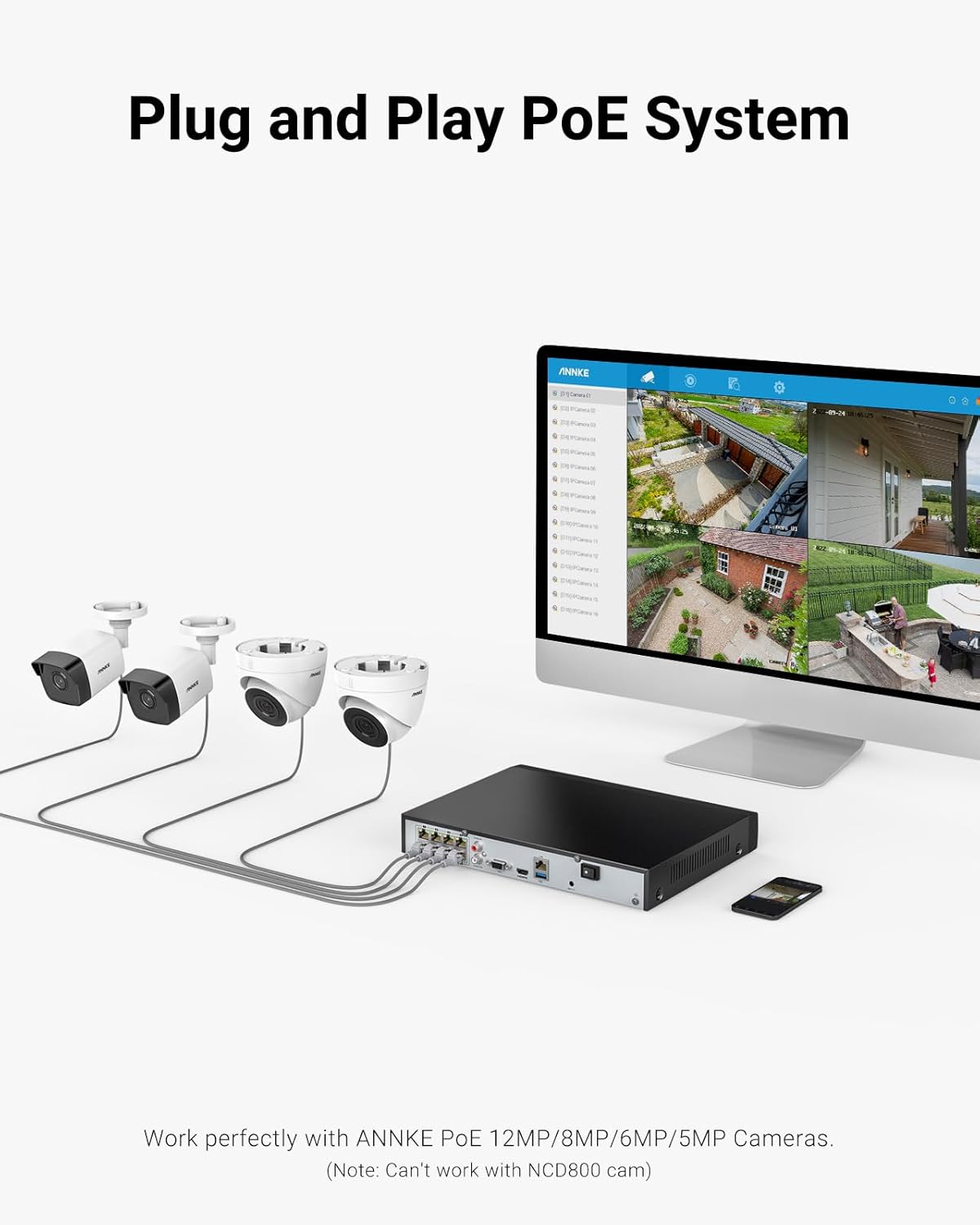 ANNKE 8CH 12MP for Professional Surveillance NVR H.265+ PoE Network Video Recorder