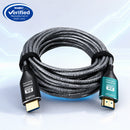 Directional HDMI AOC cable showing Source and Display connectors