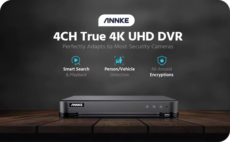 ANNKE 4K 4CH H.265+ 5IN1 DVR CCTV Recorder AI Human Detection Home Security