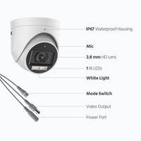 ANNKE 3K(5MP) TVI Audio & Smart Dual Light Security Camera Indoor Analog CCTV Camera Outdoor IP67 Weatherproof