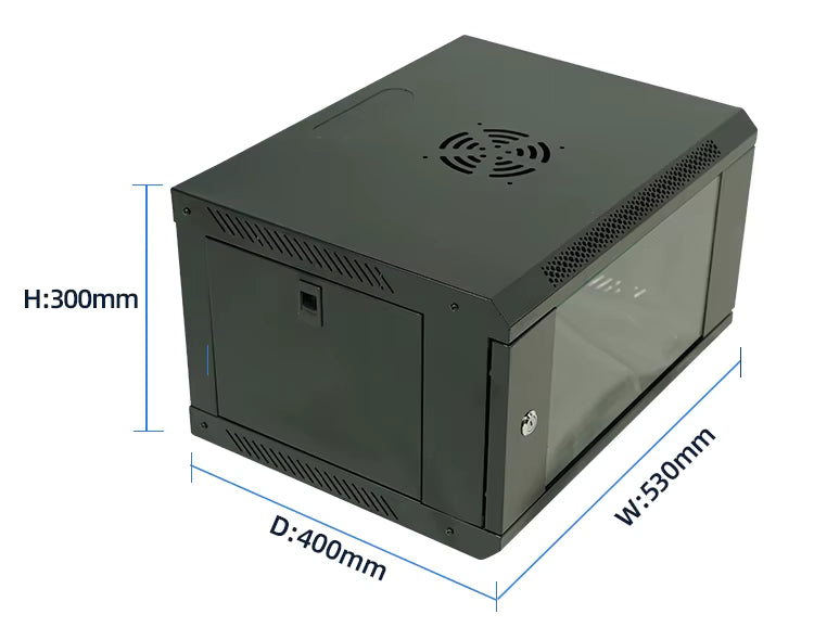 6U Internet Network Cabinet For Server and NVR & DVR, Rack Enclosure Wall Mounted Network Cabinet