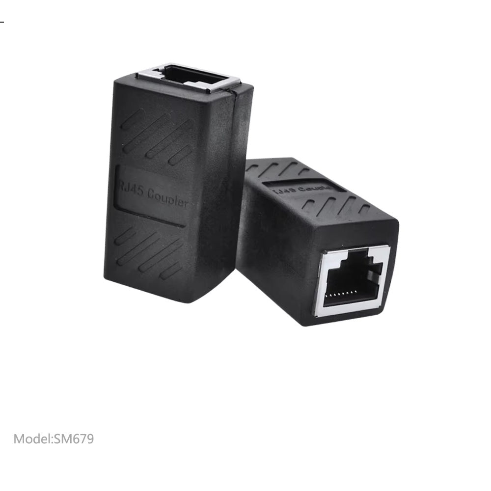 Premium Black RJ45 Ethernet Coupler – Heavy Duty 8P8C Network Cable Joiner – High-Speed Female to Female LAN Extender Adapter (Black)