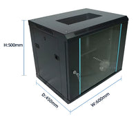 9U Server Rack Cabinet – SPCC Cold Rolled Steel, 50kg Load Capacity – IP20 Rated Network Enclosure for DVR & NVR, PABX & Servers (RAL9004 Black)