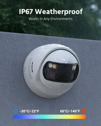 FCD800 - 8MP UHD Dual-Lens Outdoor PoE Security Camera, 180° Panoramic View, Smart Dual Light Night Vision, Two-Way Audio, Active Siren & Alarm, Human & Vehicle Detection, IP67