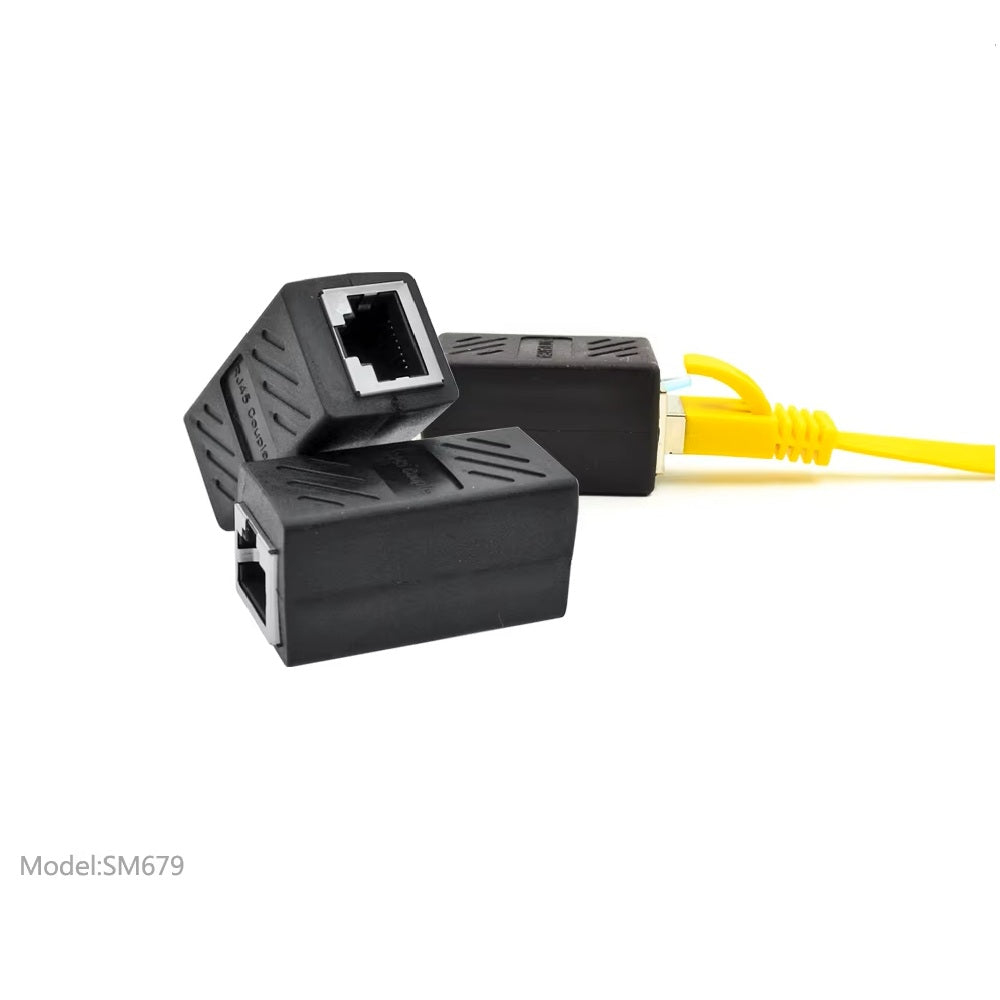 Premium Black RJ45 Ethernet Coupler – Heavy Duty 8P8C Network Cable Joiner – High-Speed Female to Female LAN Extender Adapter (Black)