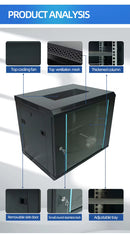 9U Server Rack Cabinet – SPCC Cold Rolled Steel, 50kg Load Capacity – IP20 Rated Network Enclosure for DVR & NVR, PABX & Servers (RAL9004 Black)