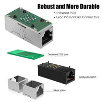 RJ45 Ethernet Cable Coupler – Cat5e Inline Extender (Female to Female) – 8P8C Network Cable Joiner with 50U Gold-Plated Contacts – LAN/UTP Patch Lead Adapter (White)