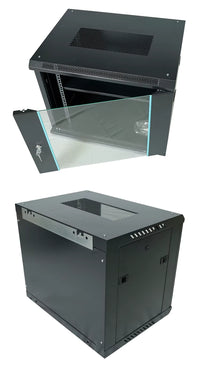 9U Server Rack Cabinet – SPCC Cold Rolled Steel, 50kg Load Capacity – IP20 Rated Network Enclosure for DVR & NVR, PABX & Servers (RAL9004 Black)