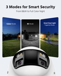 FCD800 - 8MP UHD Dual-Lens Outdoor PoE Security Camera, 180° Panoramic View, Smart Dual Light Night Vision, Two-Way Audio, Active Siren & Alarm, Human & Vehicle Detection, IP67