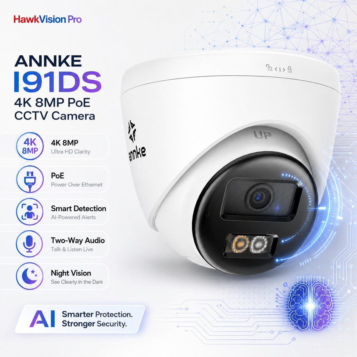 ANNKE I91DS 4K PoE camera; four included in the bundle