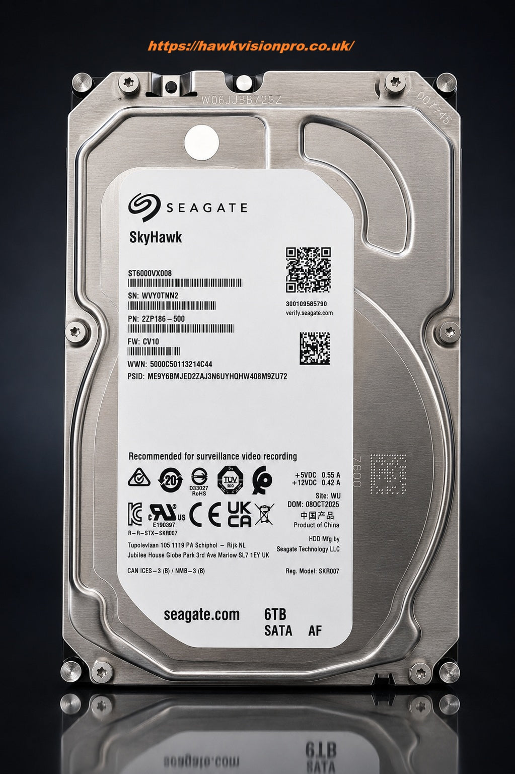 Seagate SkyHawk 6TB CCTV HDD | ST6000VX008 – Hawkvisionpro