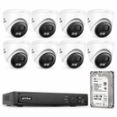 Eight ANNKE I51ES 3K cameras, an N98PBK PoE recorder and Seagate SkyHawk 6TB hard drive; kit illustration