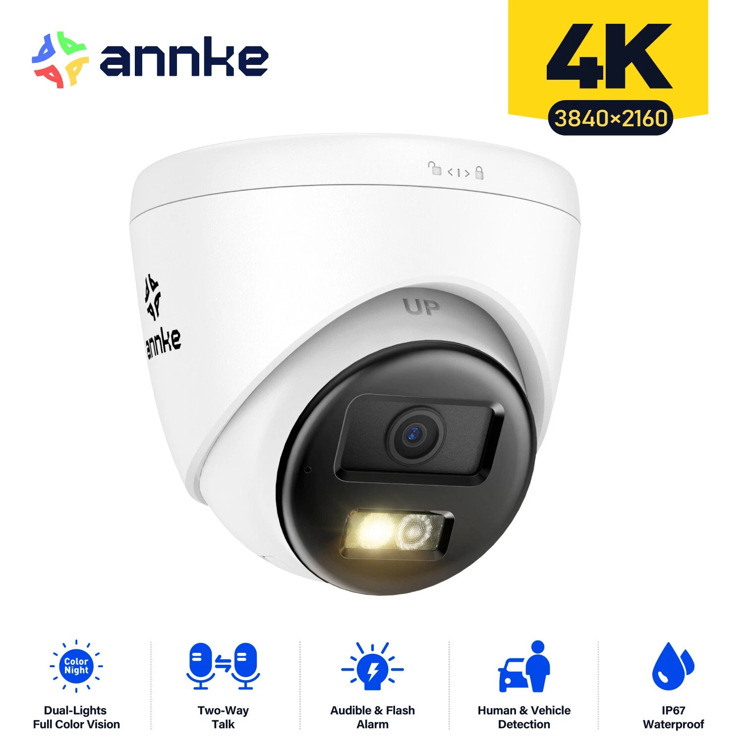 ANNKE 4K 8MP for Professional Surveillance POE IP Security Camera AI Smart Dual Light Microphone Dual-way Audio CCTV Camera