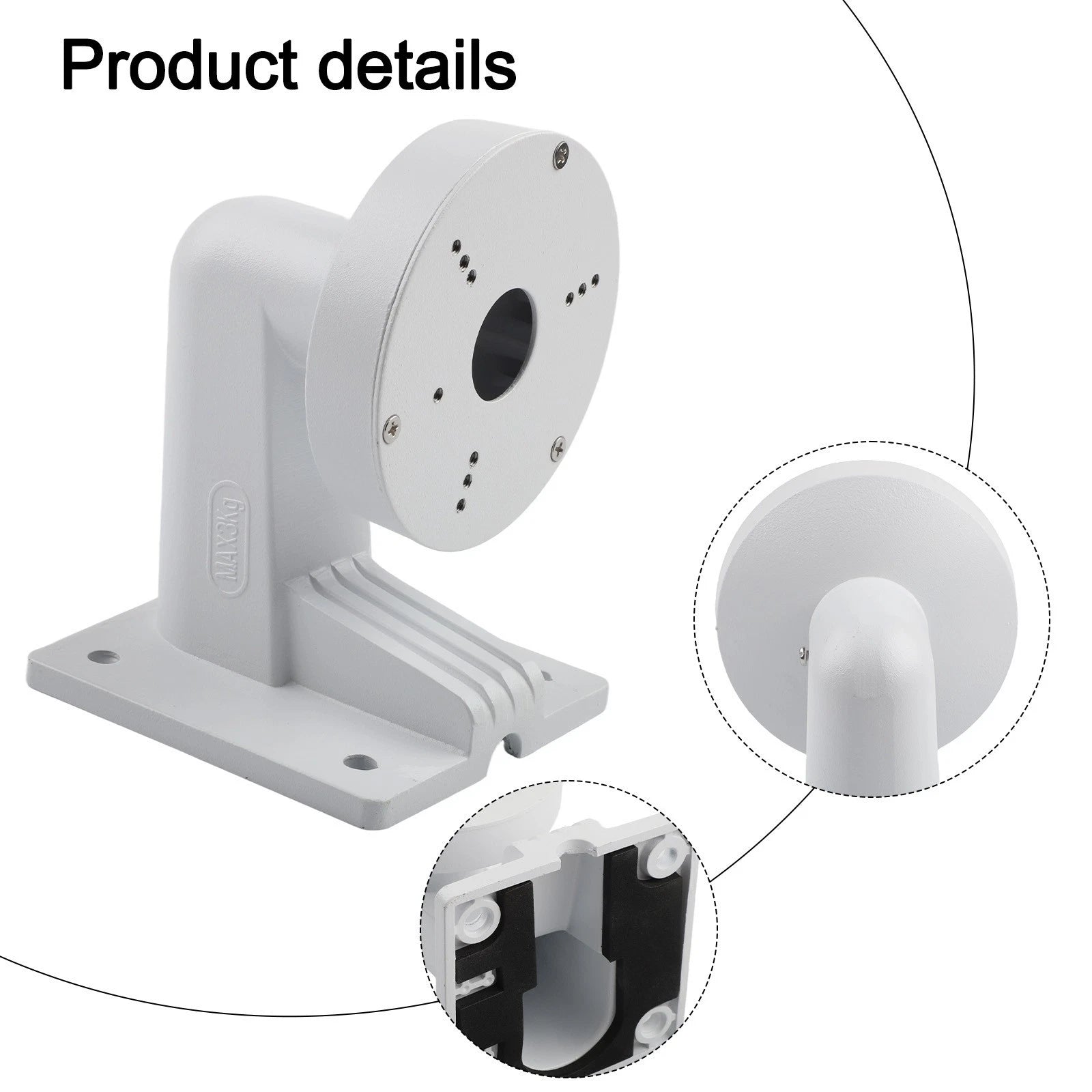 Universal Aluminum Alloy Wall Mount Bracket for Dome CCTV Cameras | Compatible with ANNKE & Other Brands