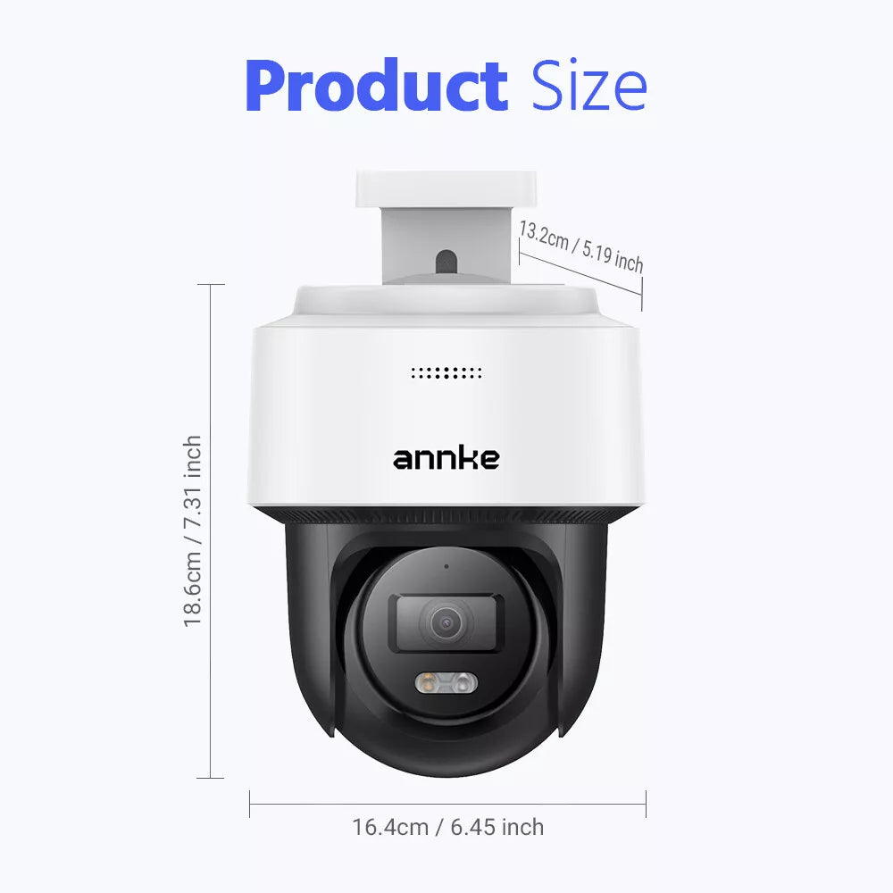 ANNKE NCPT500 3K 5MP for Home Surveillance PoE IP Security Camera Two-way Audio Speaker