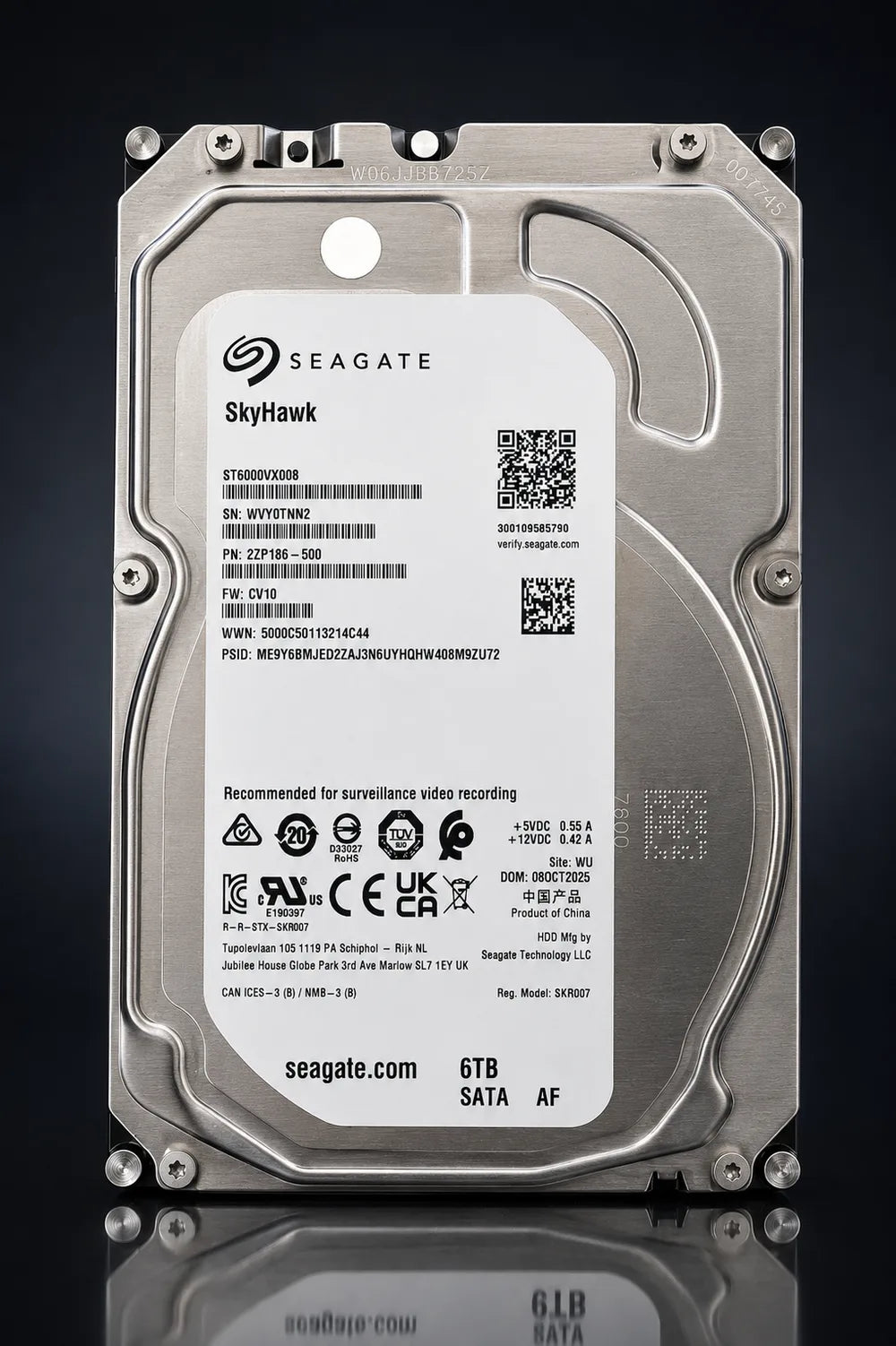 Seagate SkyHawk 6TB ST6000VX008 surveillance hard drive for CCTV NVR and DVR systems